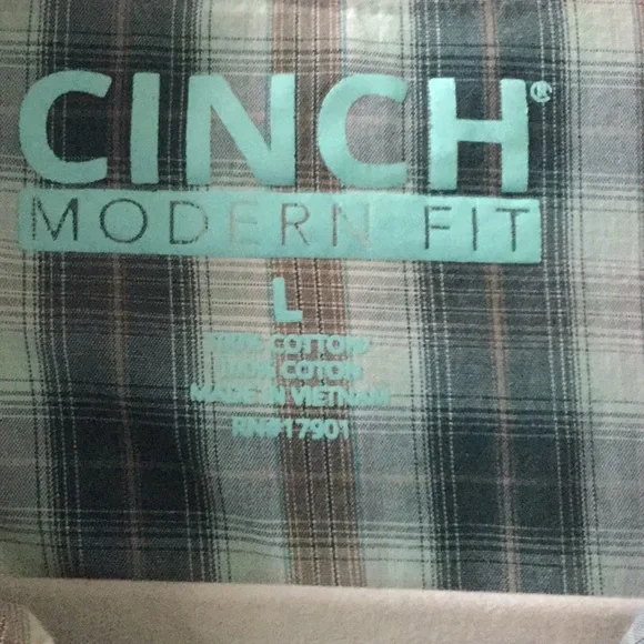 Men’s cinch plaid rodeo cutting horse shirt western cowboy ranch riding - Picture 3 of 7